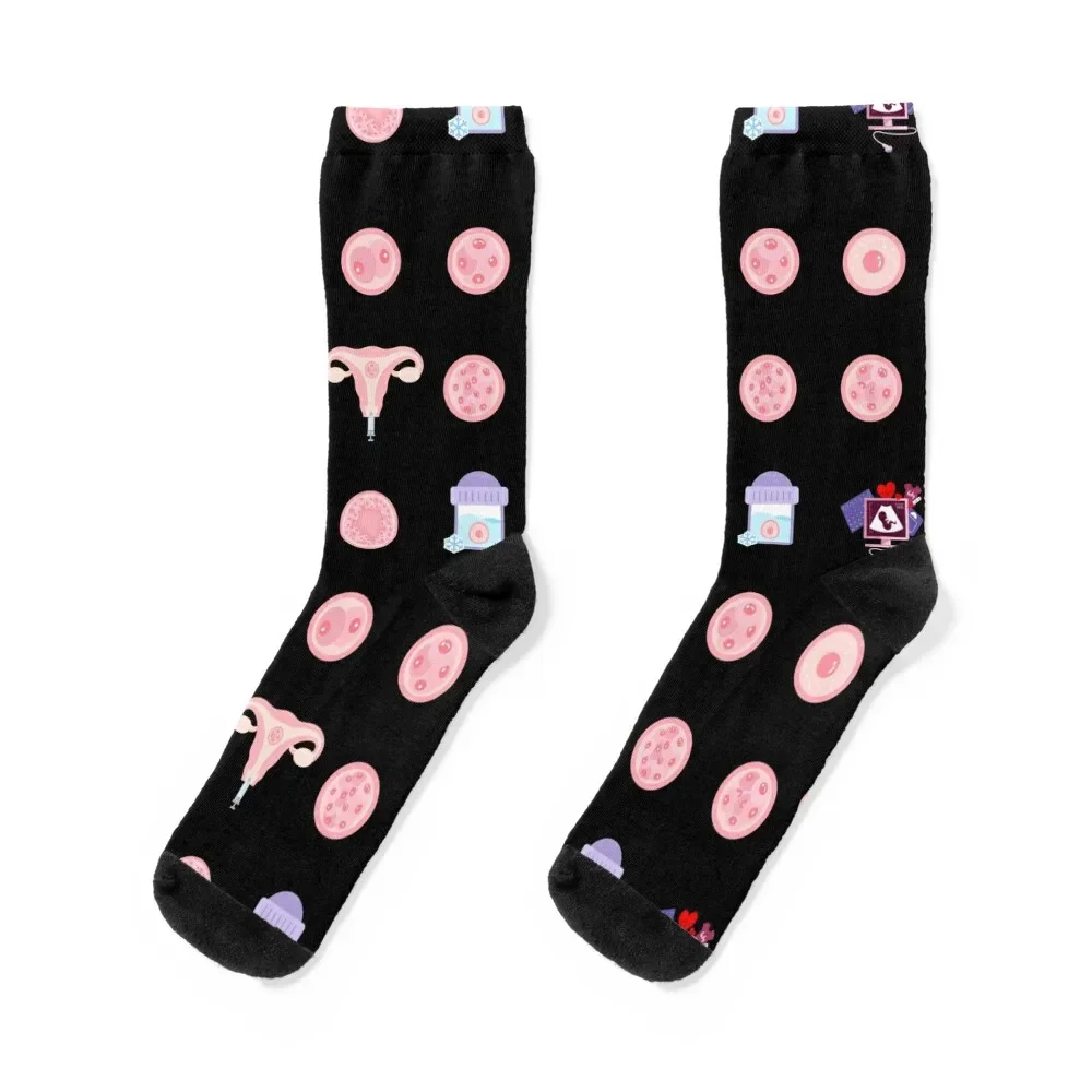 Embryo transfer for fertility treatment pattern of blastocyst icons Socks Antiskid soccer luxury Luxury Woman Socks Men's