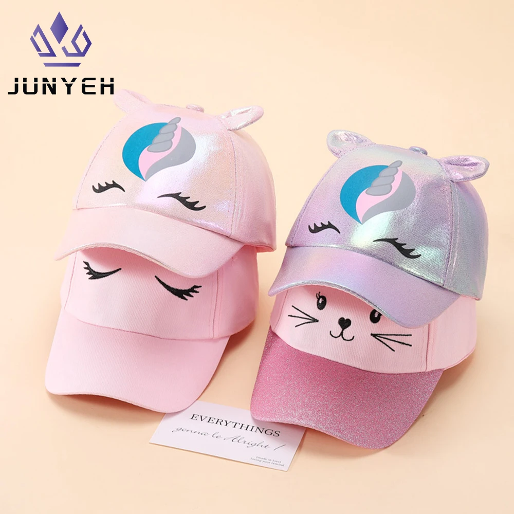 

Unicorn Cartoon Kids Hats Children's Baseball Caps Outdoor Peaked Cap Boy Girls Sun Hat For Student 3-10 Years