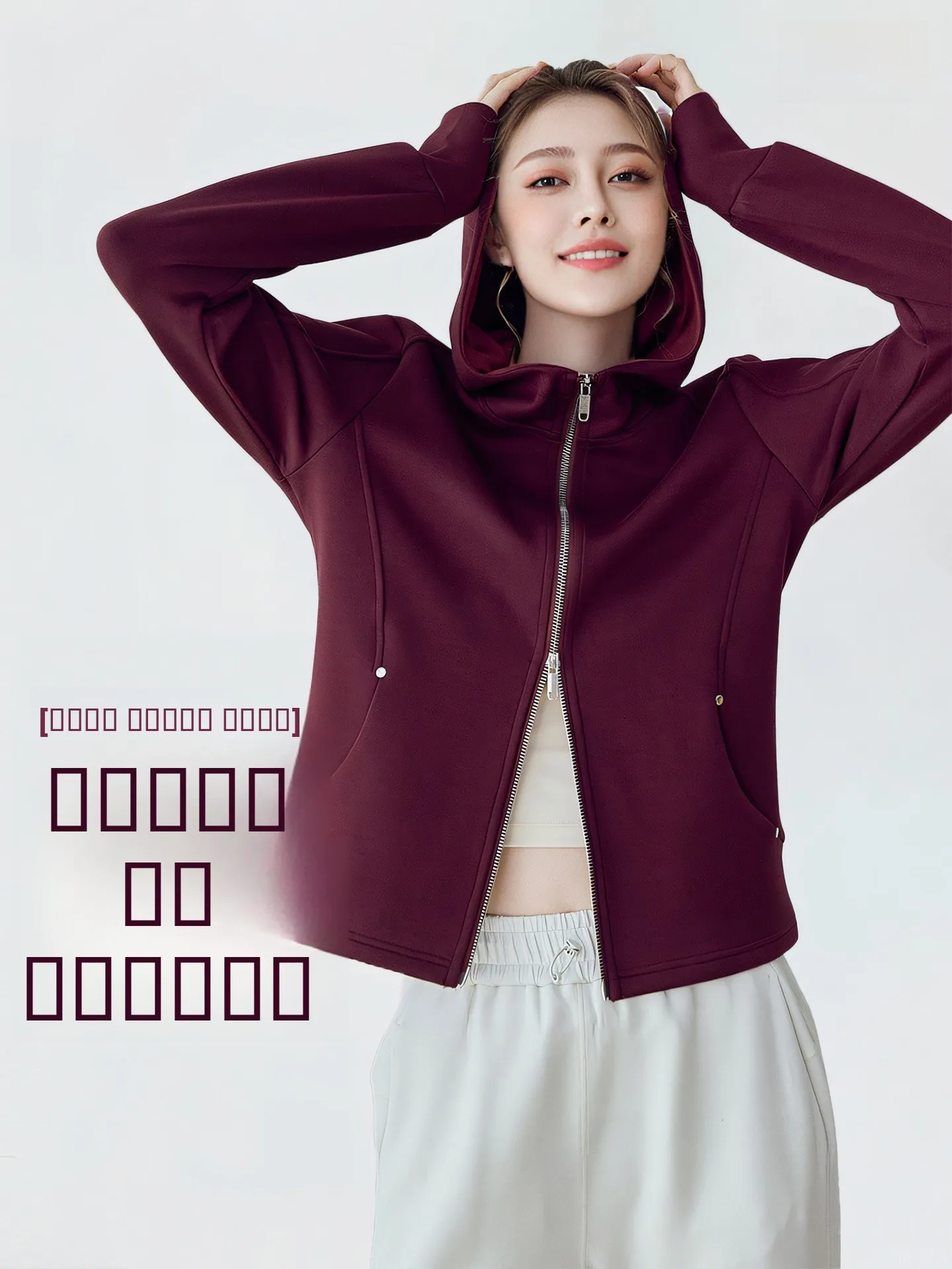 

Takeit Women's Sportswear Hooded Zipper Fitn Outdoor Long Sve Loose Fit Thermal Breathable Sweat-ng Casual Jaet