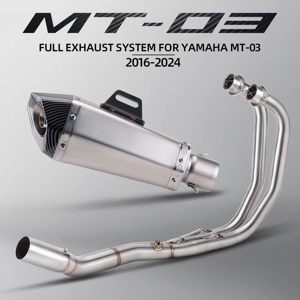 

Motorcycle Exhaust pipe For YAMAHA MT03 R3 MT25 R25 2015-2026 Motobike Full System Front Link Pipe Manifold Muffler
