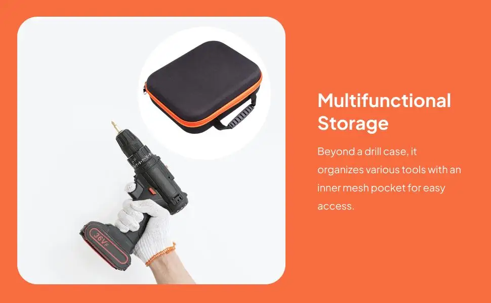 

Многофункциональный ящик для хранения инструментов, чехол для электродрели, портативная сумка-органайзер для электрической шлифовальной машины и отвертки