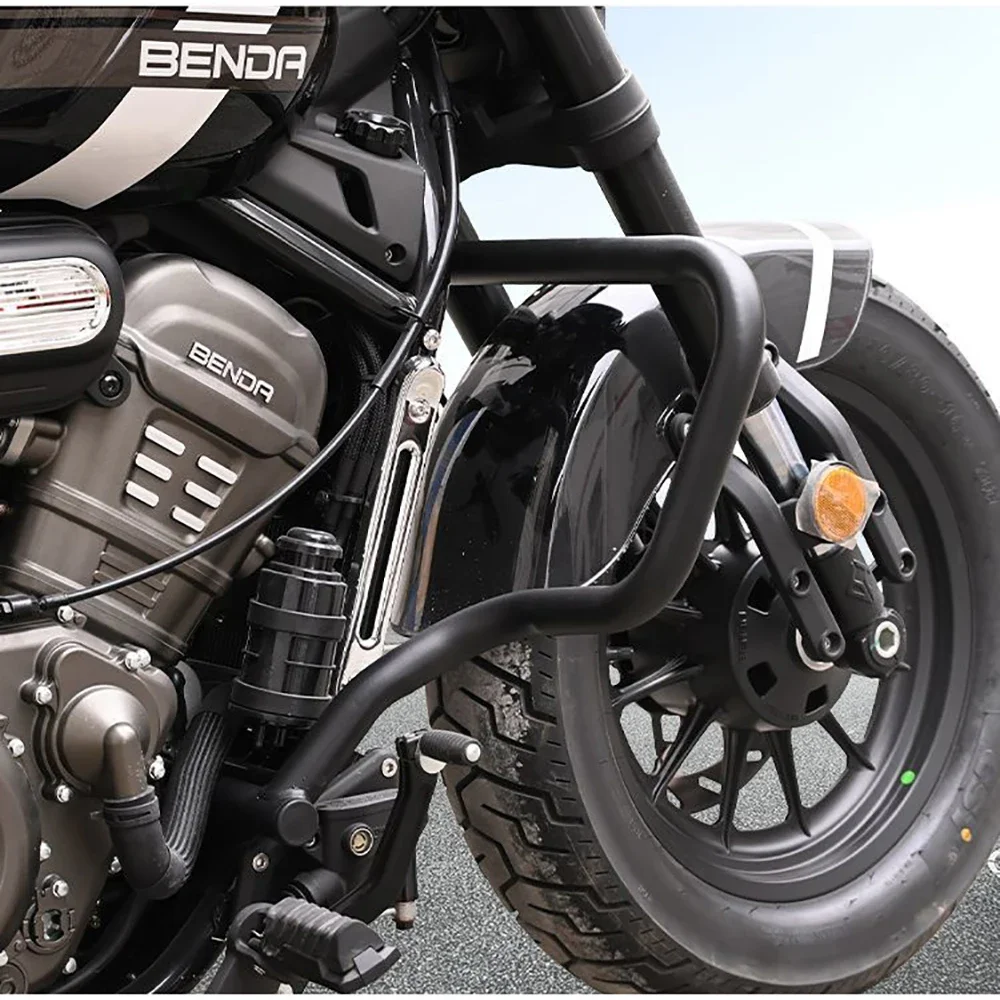 Motorcycle Benda Rock 707 modified anti-fall and anti-collision bumper foldable backrest shelf quick-release side bag