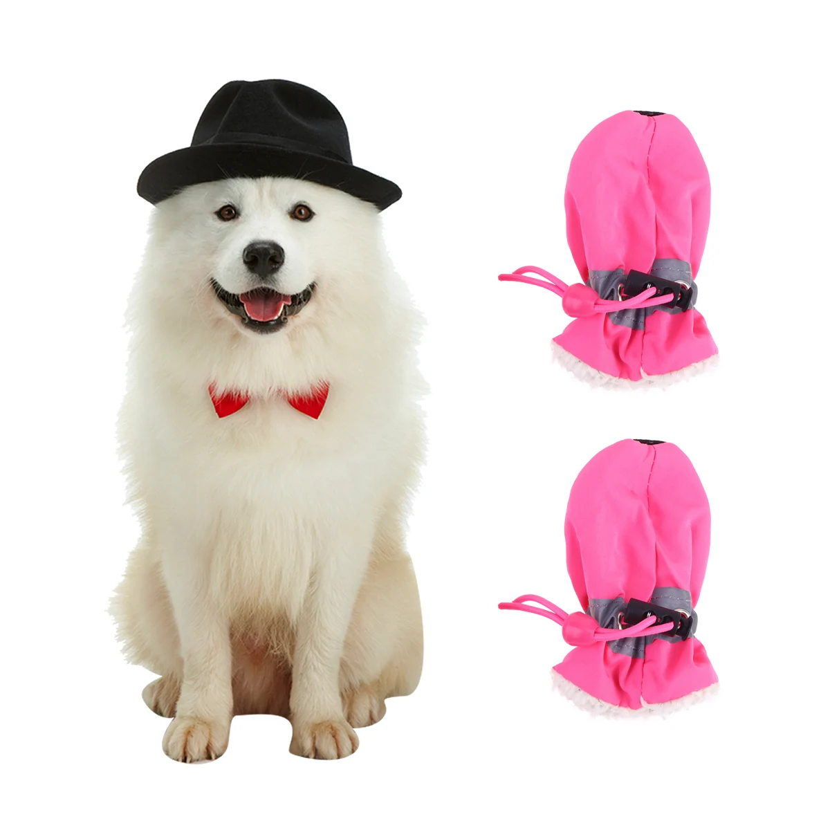 

4Pcs Simple Dog Shoes Set Anti-Slip Outdoor Footwear for Pets Protection Against Snow Stones Sand Adjustable Elastic Band