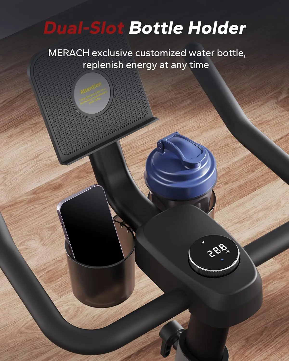 Cyclette, bici fissa con pastiglie freno con app esclusiva, bici da ciclismo per interni a basso rumore con capacità di peso di 300 libbre, T