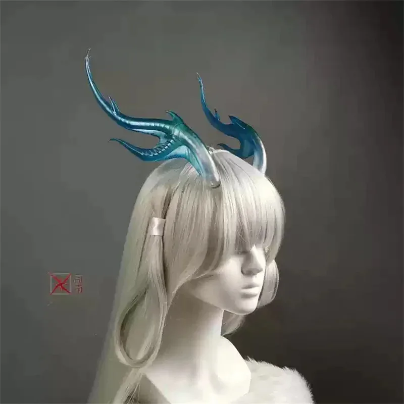 

Game King of Glory Cosplay LOL Game New Skin Xi Shi Dragon Horns Ears Head Clip Headwear Cosplay Props Transparent Accessorie BV