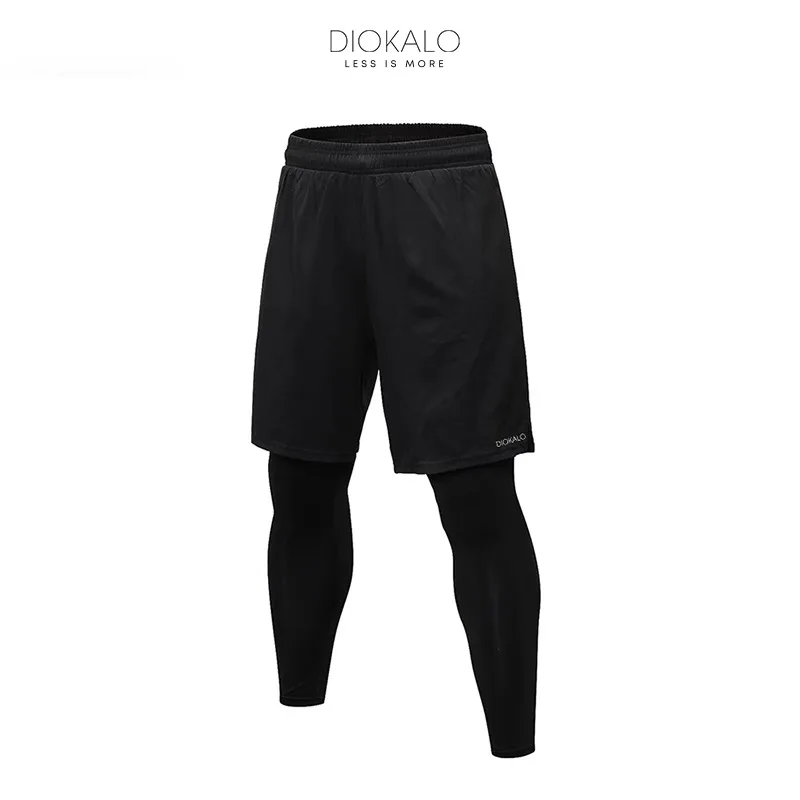 DIOKALO Clothing Fitness Gym Pants Man Training And Exercise  Sports And Leisure Sports Tights For Men Double Layered Sports