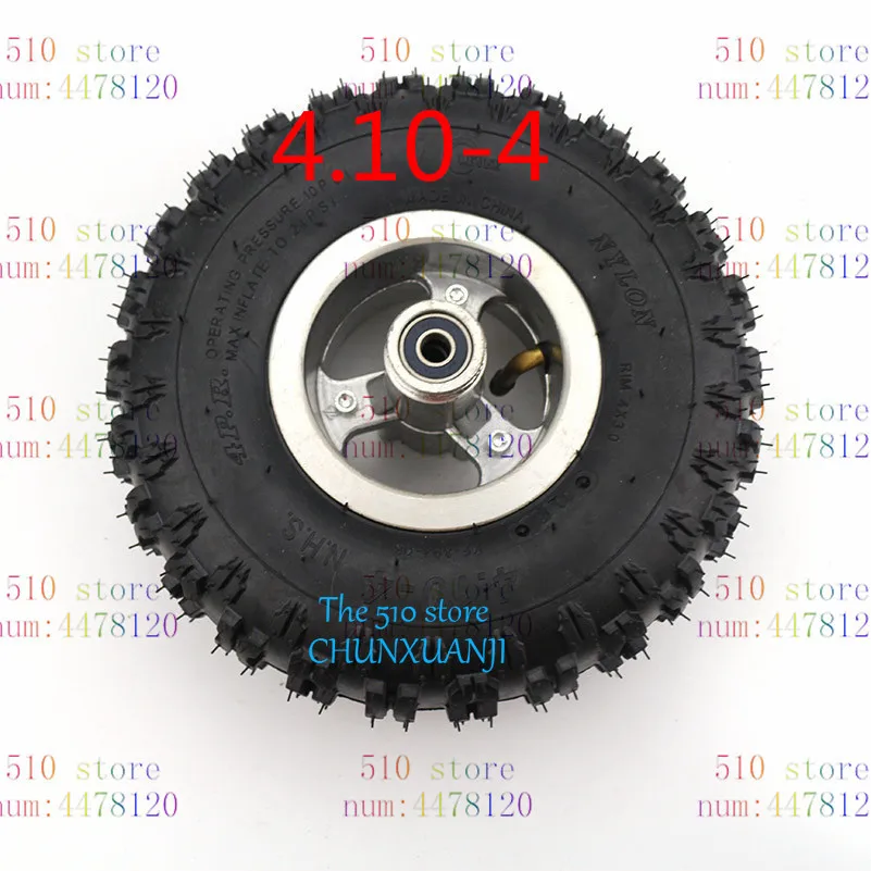 good quality 4.10-4 tire wheel and inner tube  4 inch hub Rim for 49cc Mini Quad Dirt Bike Scooter ATV Buggy