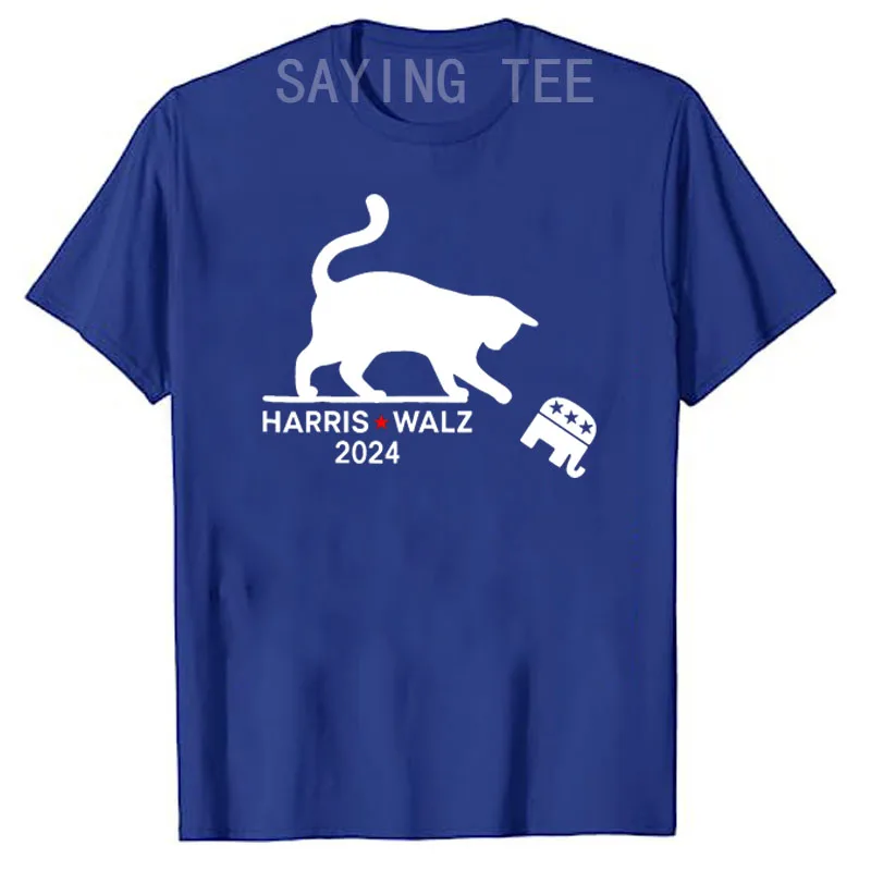 Harris Waltz 2024 VP President Election Funny Cat Ladies T-Shirt Humor Funny Harris Supporter Fan Clothes Kitty Lover Saying Tee