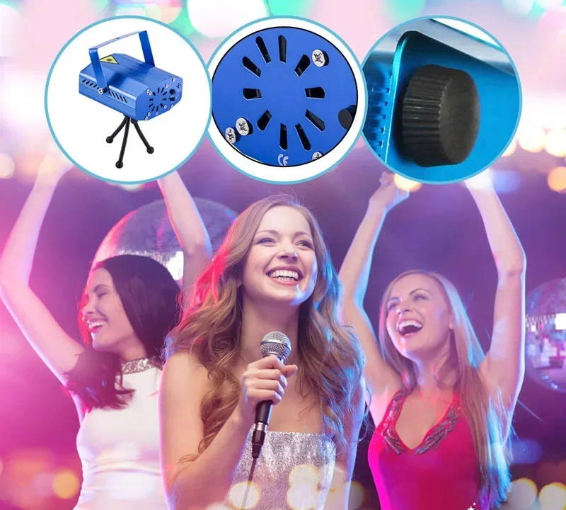 ไฟโปรเจคเตอร์เลเซอร์ LED สำหรับเวทีสีแดงเขียวไฟแฟลช KTV ปาร์ตี้ดิสโก้ในร่มโคมไฟเลเซอร์สำหรับคริสต์มาสเต้นรำไฟชั้นแสดง