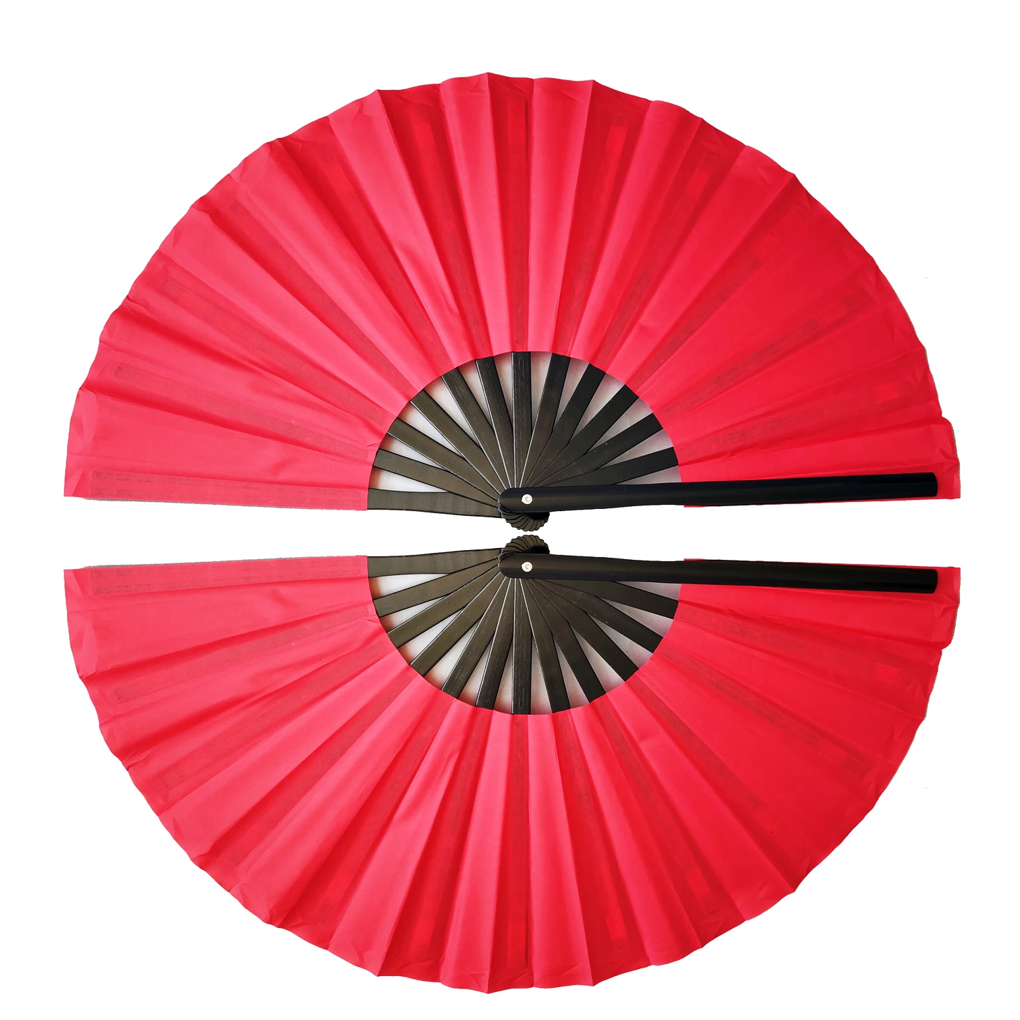 

Martial Art Tai Chi Fan Bamboo Frame Silk Cover 13.4in/34cm Stainless Rivets Crisp Sound Kung Fu Wushu Cosplay Smooth Action