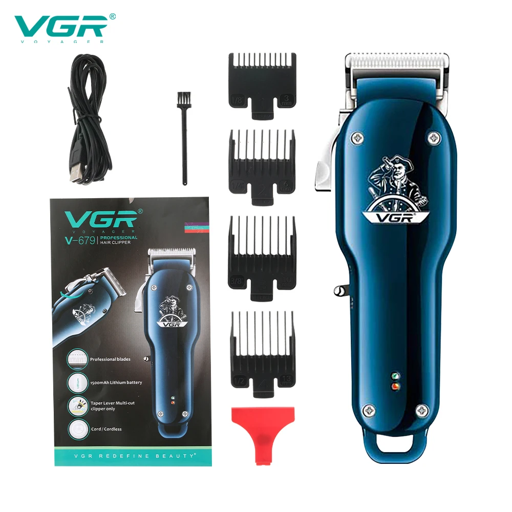 

VGR 679 новая машинка для стрижки волос через границу Регулируемая электрическая головка-фейдер USB зарядка многоразмерная Концевая расческа