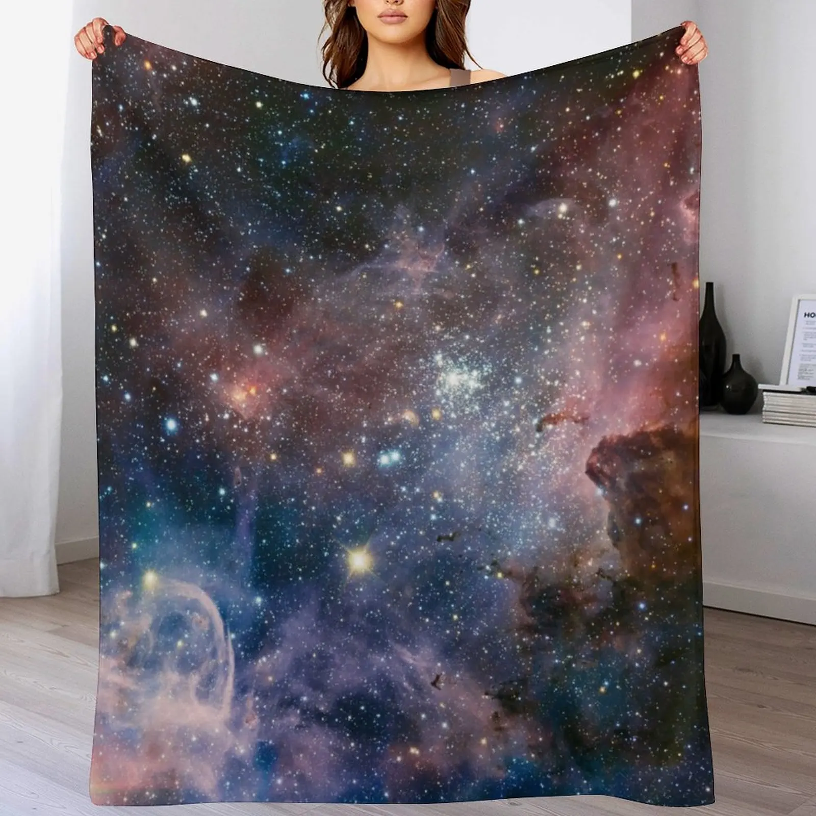 Carina Nebula (NGC 3372) - Panoramic view of the emission nebula in the constellation of Carina Throw Blanket Stuffeds Blankets