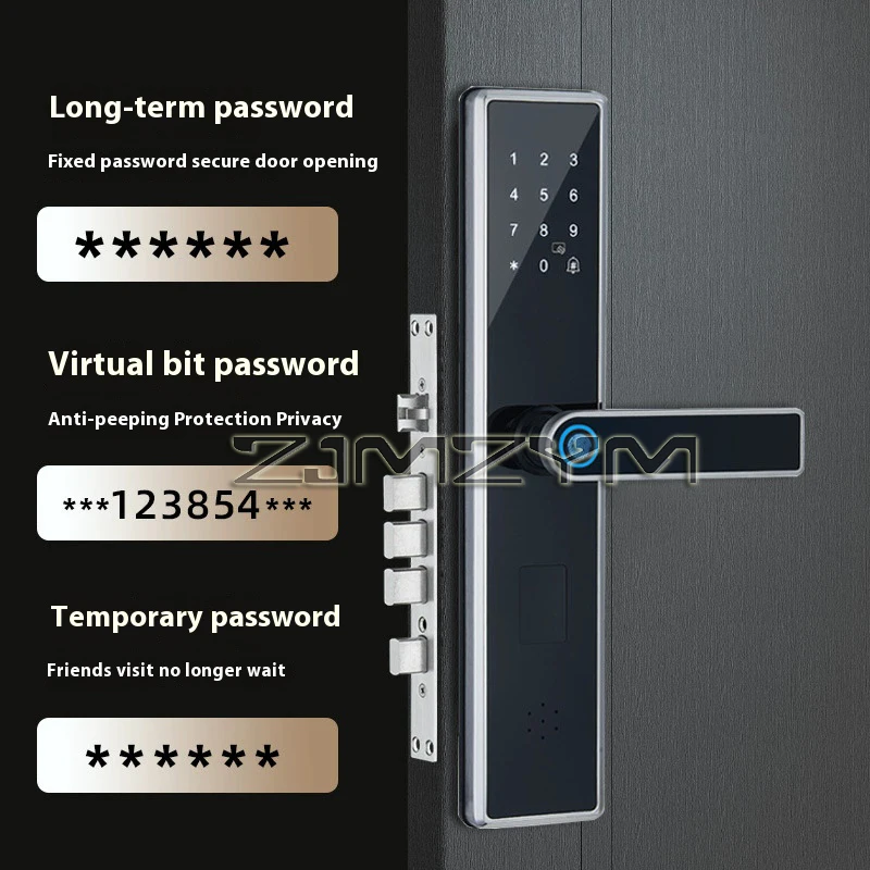 Stainless Steel Smart Door Lock Digital Electronic Lock Smart Home Door Lock Fingerprint APP Remote Control