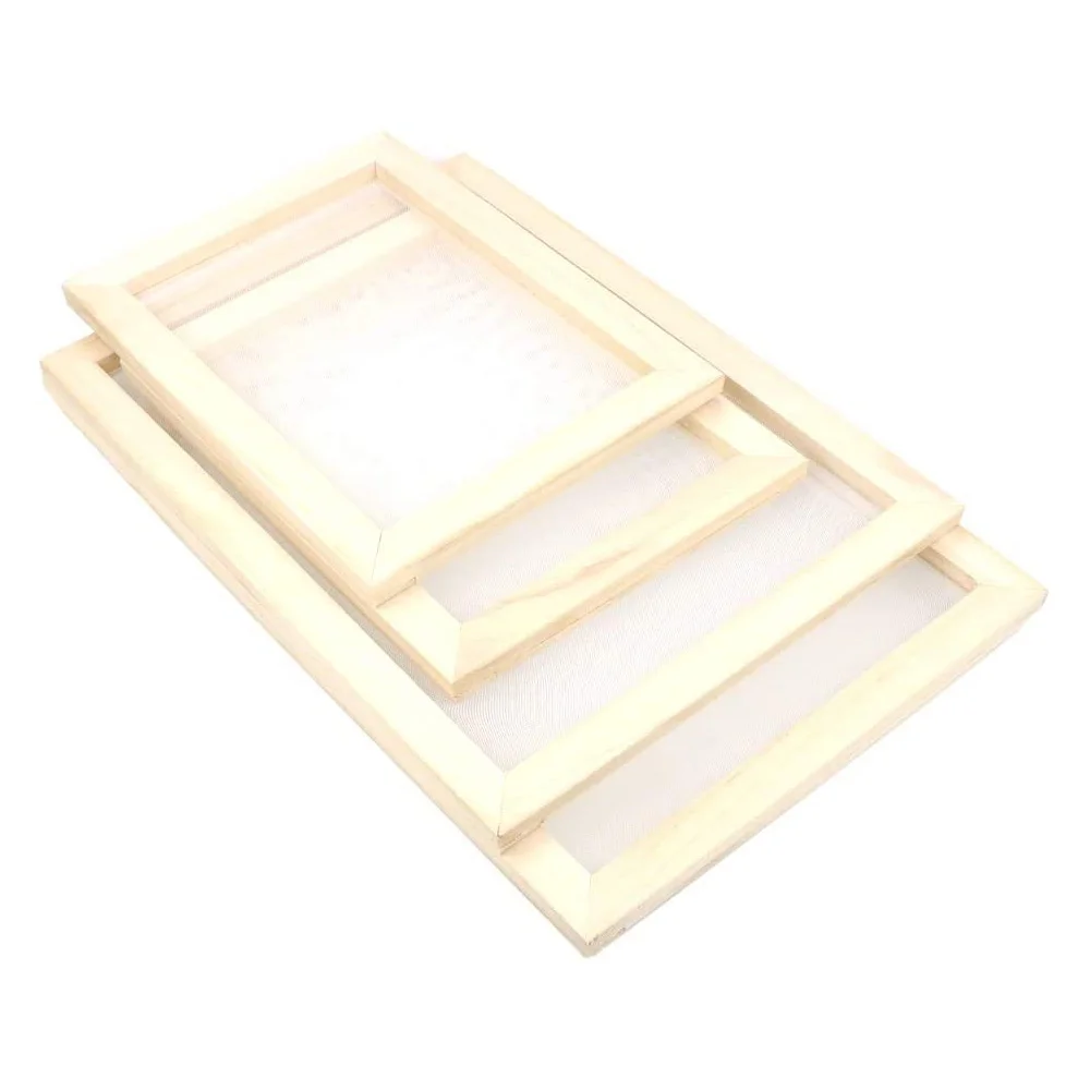 [NEWA08R】 4 Pack Wooden Paper Making Mould Frame, Screen Printing Frame For DIY Paper Craft And Dried Flower Handcraft, 2 Size