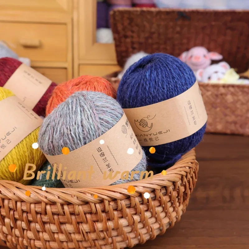 25g/bola 100% hilo de lana pura cálido colorido Roving lana de Alpaca tejido a mano bufanda suéter hilo de lana de alta calidad súper suave