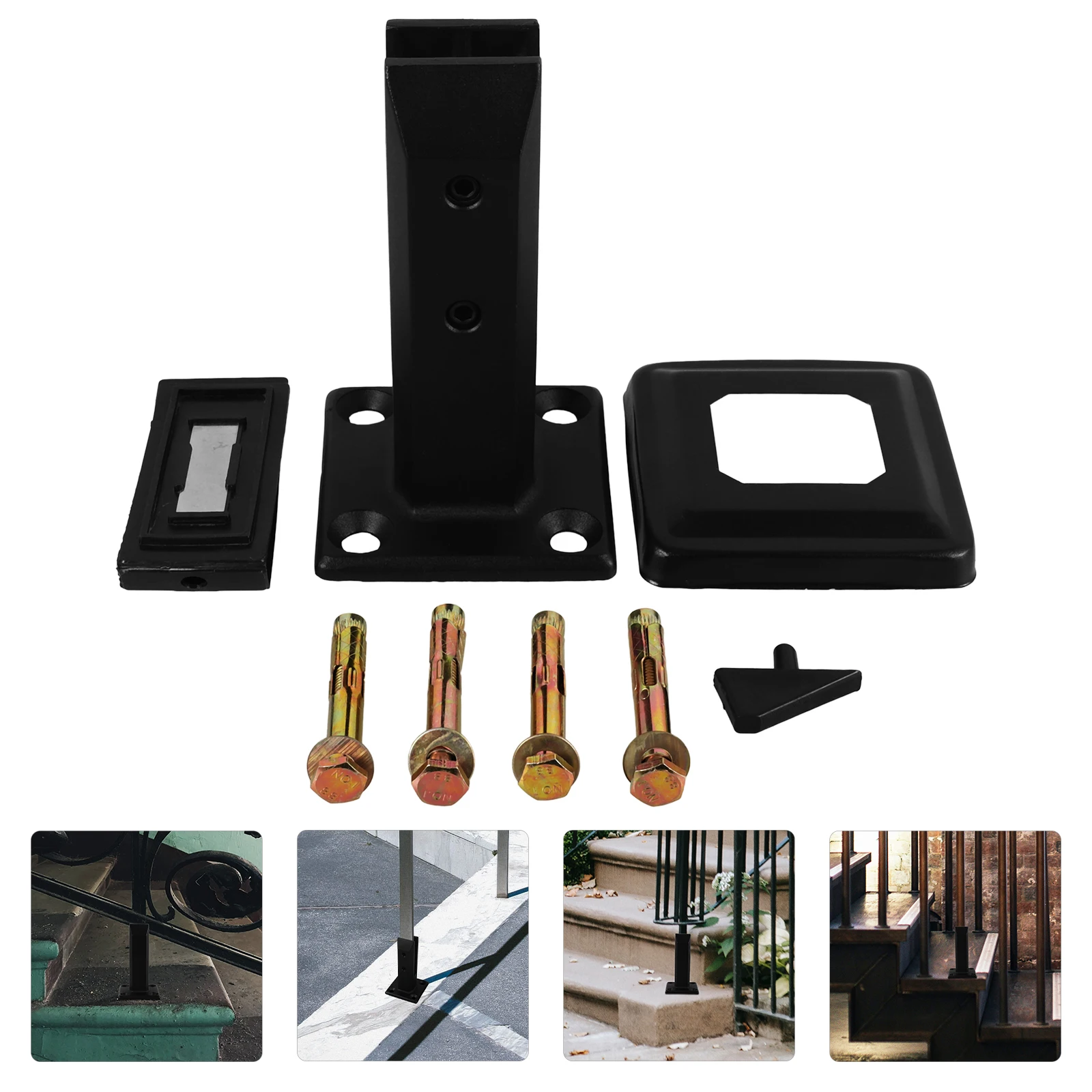

1 Set Glass Clip Stainless Steel Indoor Stair Balcony Handrail Clamp Durable Railing Clip Heavy Duty Panel Retainer Floor Mount