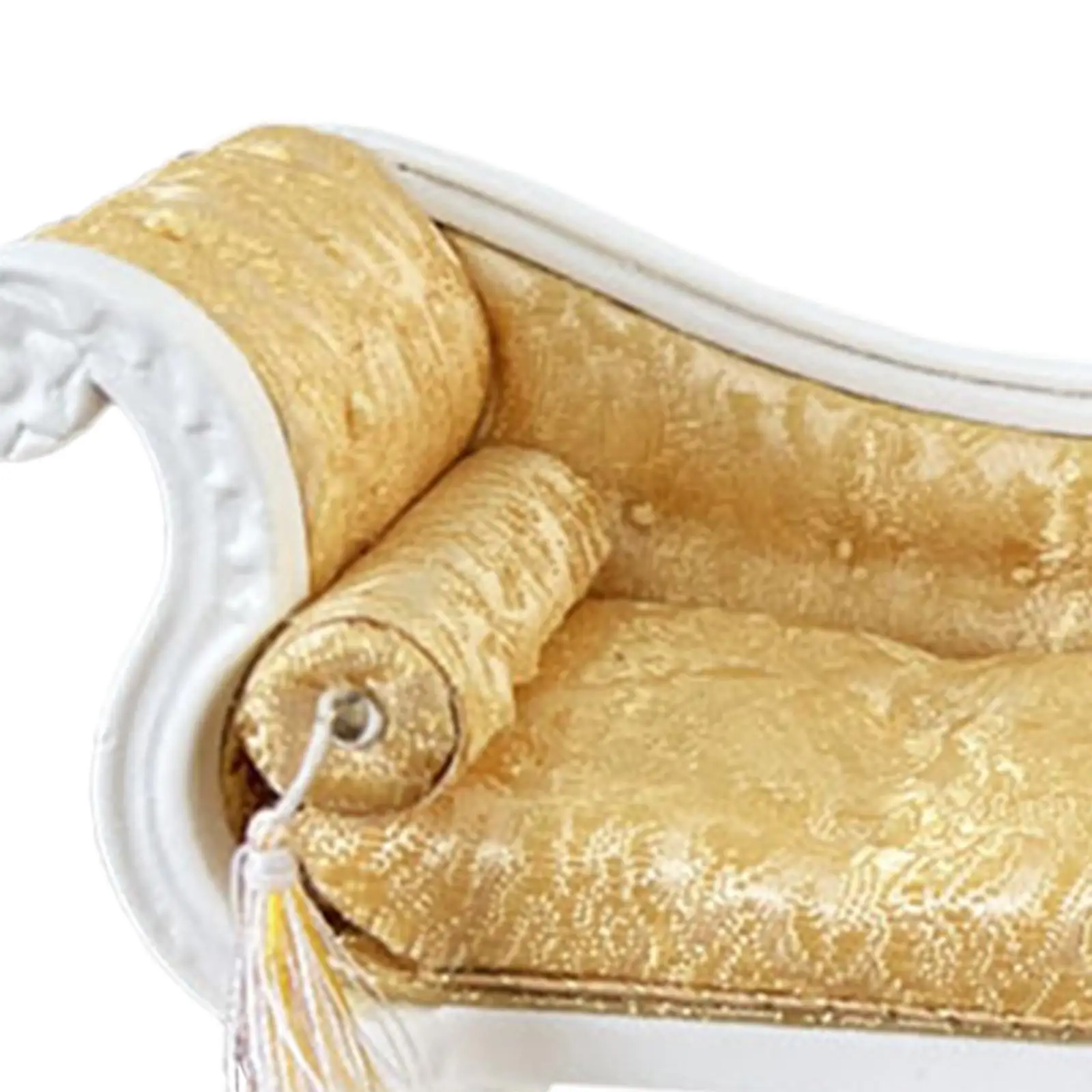 Modello di divano letto in legno per casa delle bambole in scala 1:12 con mini panca