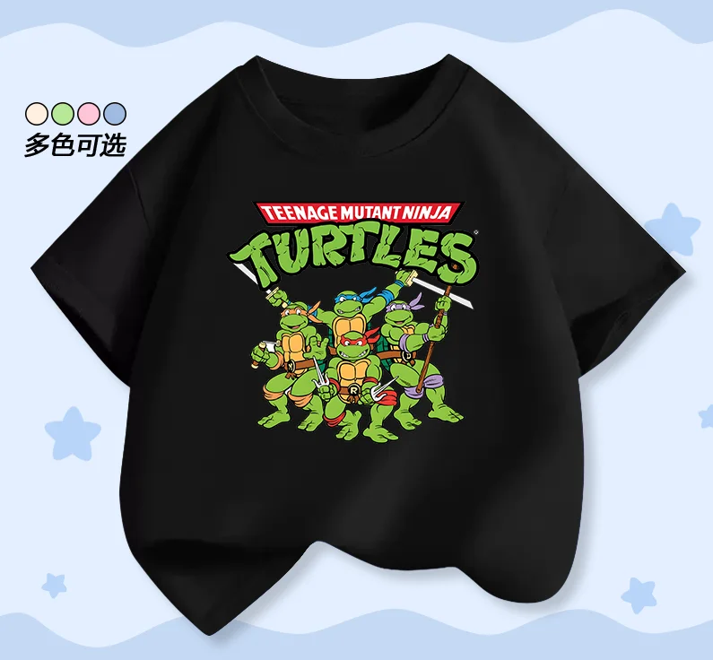 Nickelodeon Nick Ninja Turtles Cotton Short-Sleeved T-Shirt - Spring/Summer New Design - Half-Sleeved - Movie & Game - Boys' Top