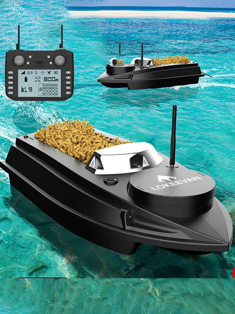 V030 GPS Futterboot 12V Ferngesteuertes Angelboot 9 Futterplätze 180 Positionierungspunkte 800m Fernbedienung 3kg Ladekapazität Automatische Fahrt Futterboot