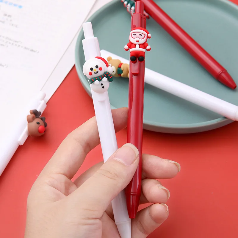 Imagem -04 - Cute Christmas Retrátil Gel Pen Canetas Kawaii dos Desenhos Animados Tinta Preta Papelaria Escolar Escritório Escrita Suprimentos Presentes 30 Pcs Lote 0.5 mm