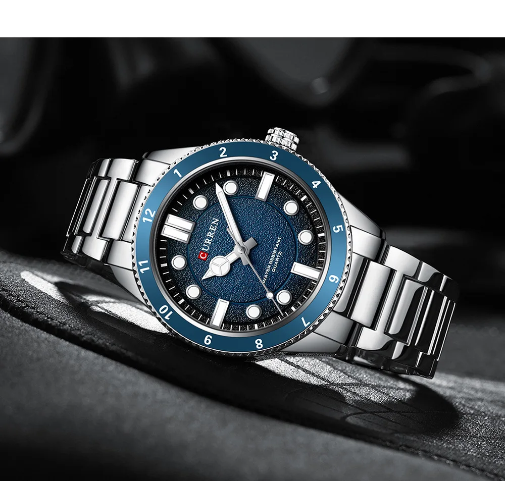 CURREN 8450 Men's Business Quartz Watch Minimalist Waterproof Luminous Men's Watch with A Large Round Dial