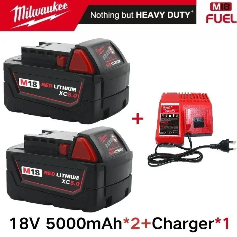 

Аутентичный оригинальный литий-ионный аккумулятор Milwaukee M18B5 XC 18 В 5 Ач 8 Ач M18 Зарядное устройство Milwaukee 18 В 48-11-1815 M12-18FC