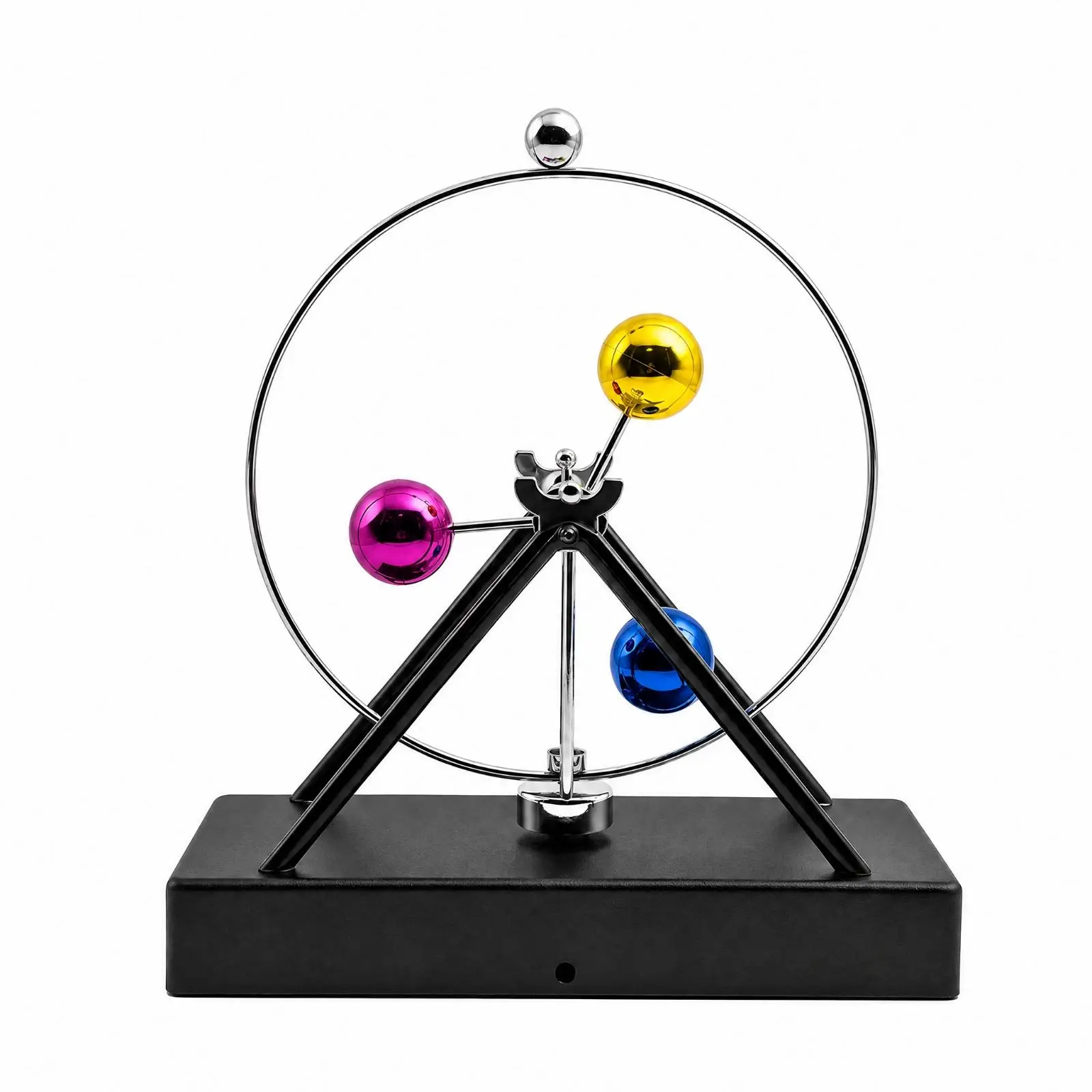 Creative Swinging Ball Desk Decor USB Kinetic Orbital Ornament for Office Shelf Home Tabletop Metal Art Piece