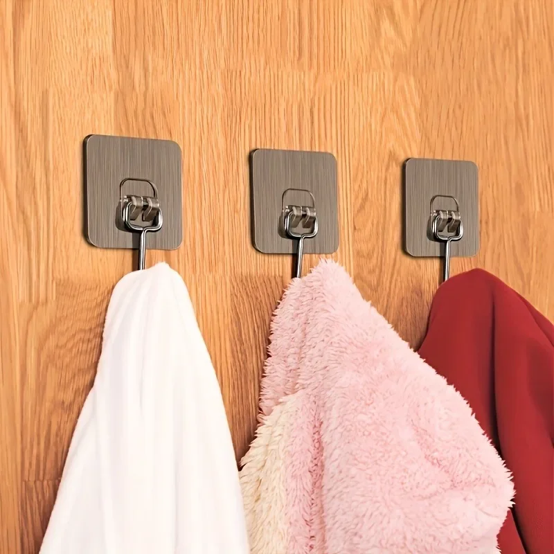 3pcs Strong Large Hook Multi-Purpose Self Adhesive Hook Heavy Duty Wall Hooks Door Key Towel Wall Hook for Bathroom Kitchen Home