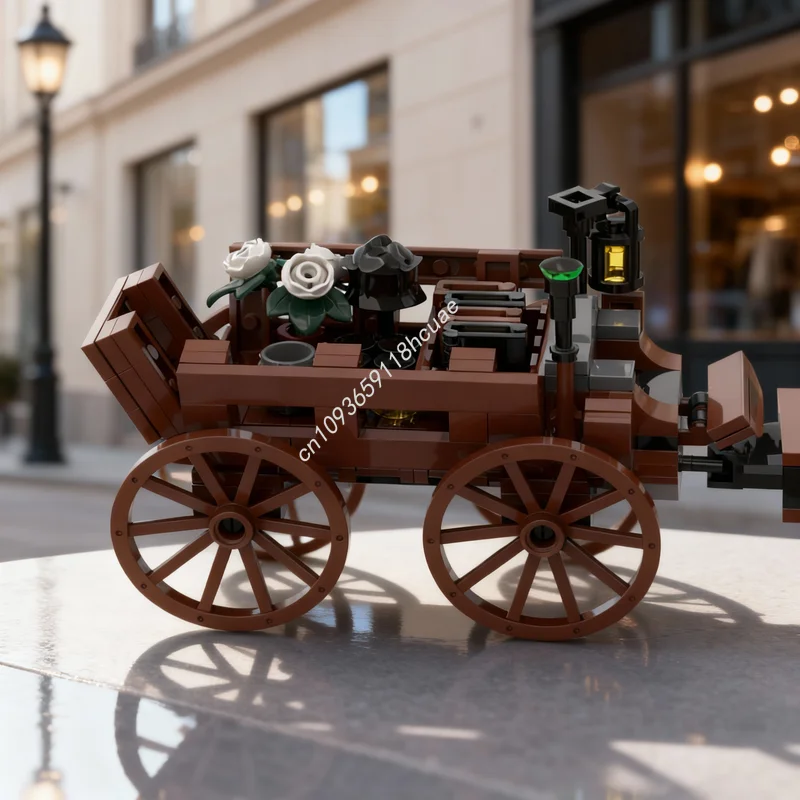 

Набор строительных блоков MOC «Замок Фантазийной Эры: Мобильная коляска странствующего мага», 164 детали, конструктор, идея для рождественского подарка, развивающая игрушка