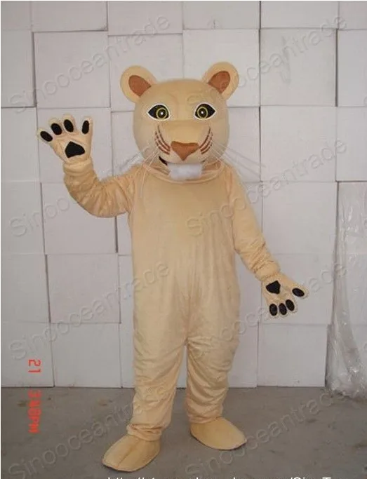 Novo personagem adulto cougar leão mascote traje halloween vestido de natal adereços de corpo inteiro roupa traje da mascote