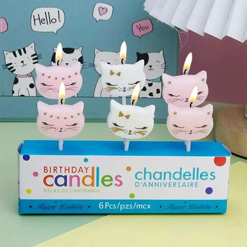 

Cute Cat Children's Party Creative For Happy Birthday Candle Party Baking Cake Decoration Girl Celebration Candle DIY