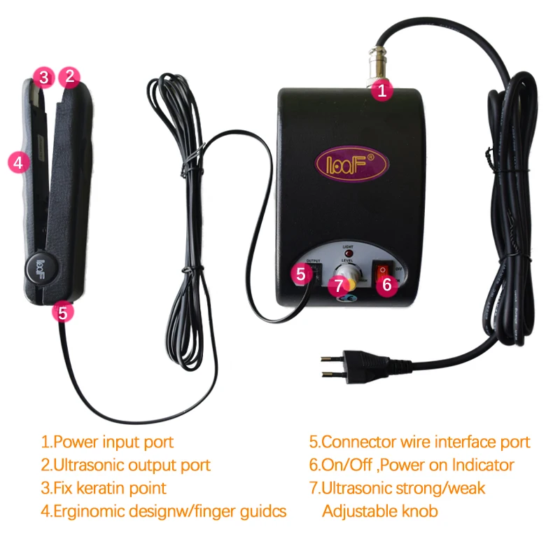 Loof JR-888 1PC Cold Fusion Hair Extension Iron Ultrasonic Keratin Connector Salon Tool for Professional Hair Extensions