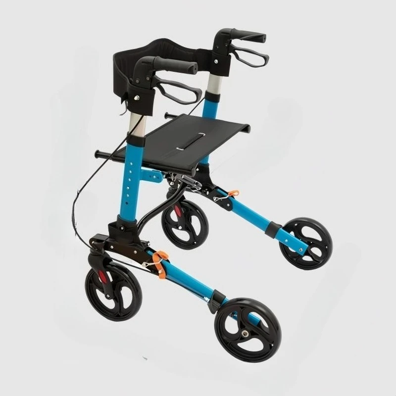 

Senior Adult Chair Walkers Rehabilitation Lightweight Folding Rollator Walker with Seat with Arm Support Walker for Adults