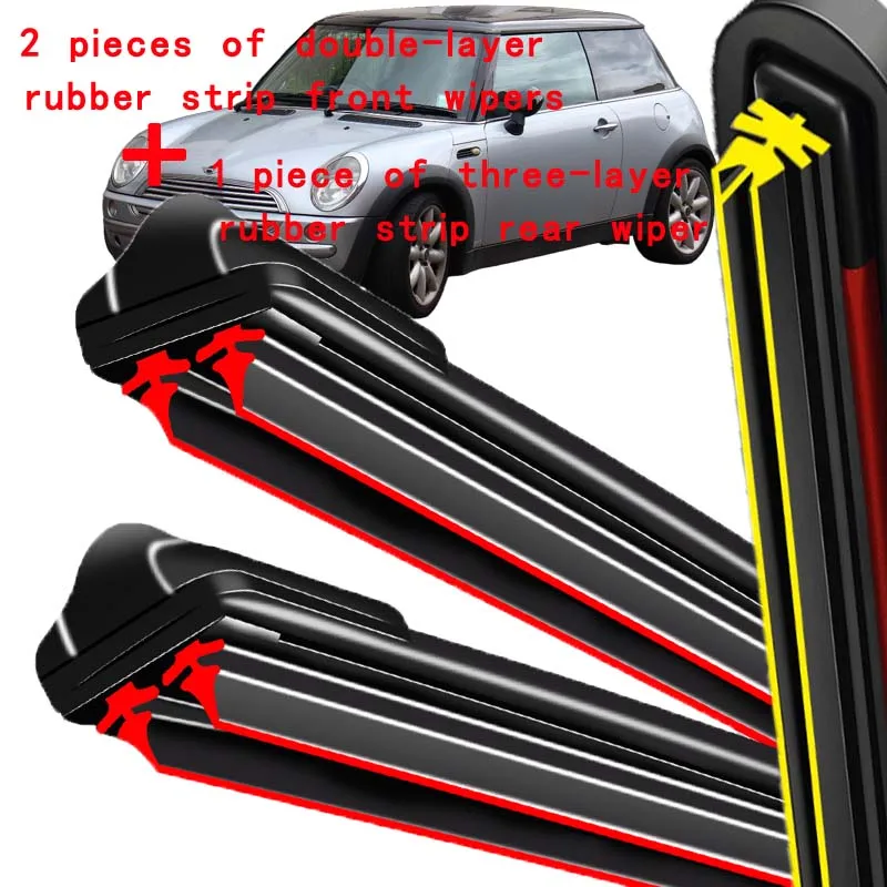 

For Mini Cooper R50 R53 2004-2006 2005 Wiper Front & Rear Wiper Blades Windshield Windscreen Window Brushes 19"+18"+12"