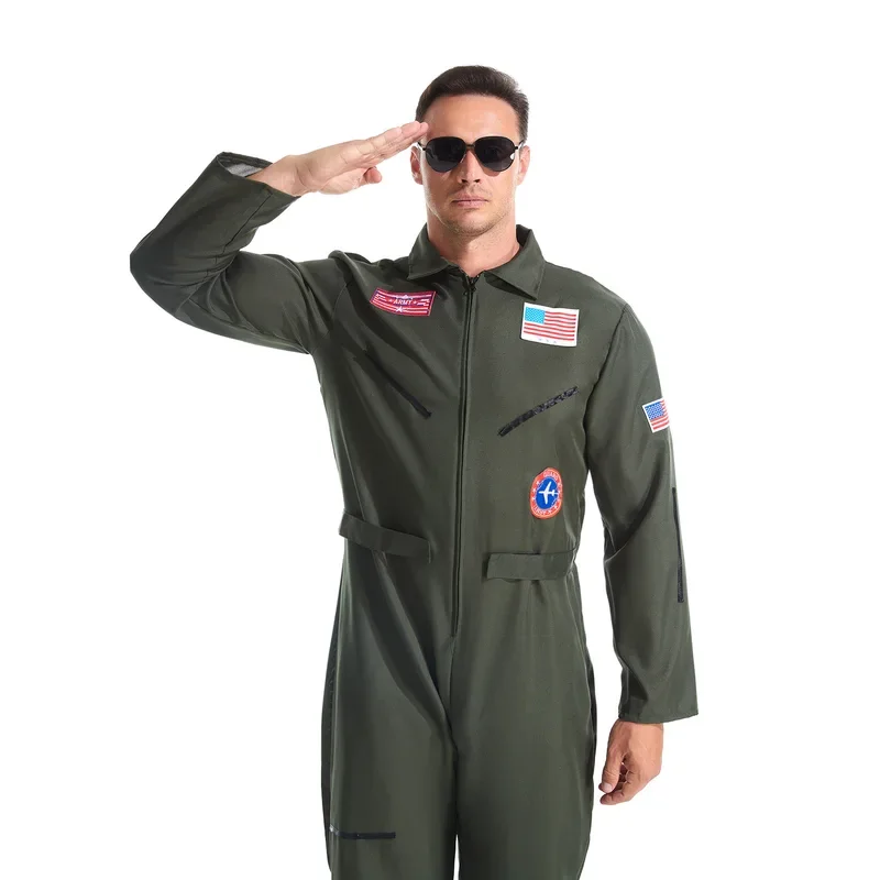 New Halloween Carnival Soaring Pilots Uniforms Party Sports Games Team Performance Stage Costume！1e