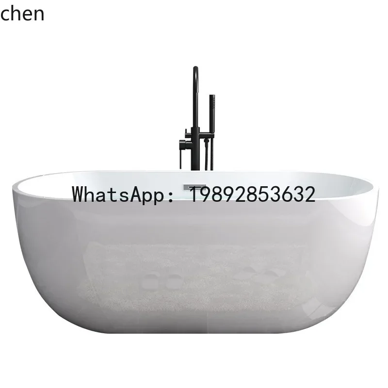 H29-  Acrylic Bathtub Thin Edge Seamless Integrated Household Adult Freestanding Oval Hotel Homestay