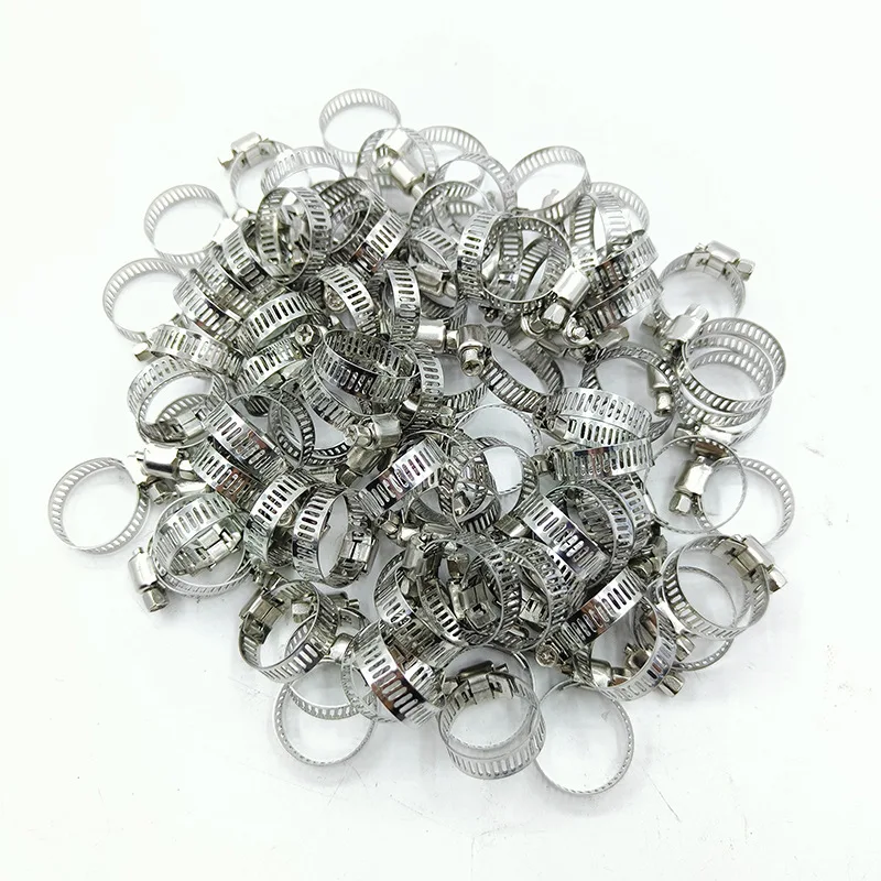 10-30Pcs Adjustable Stainless Steel Screw Band Hose Clamps Car Fuel Hose Clamps Pipe Clamp Worm Gear Clip Water Pipes Fasteners