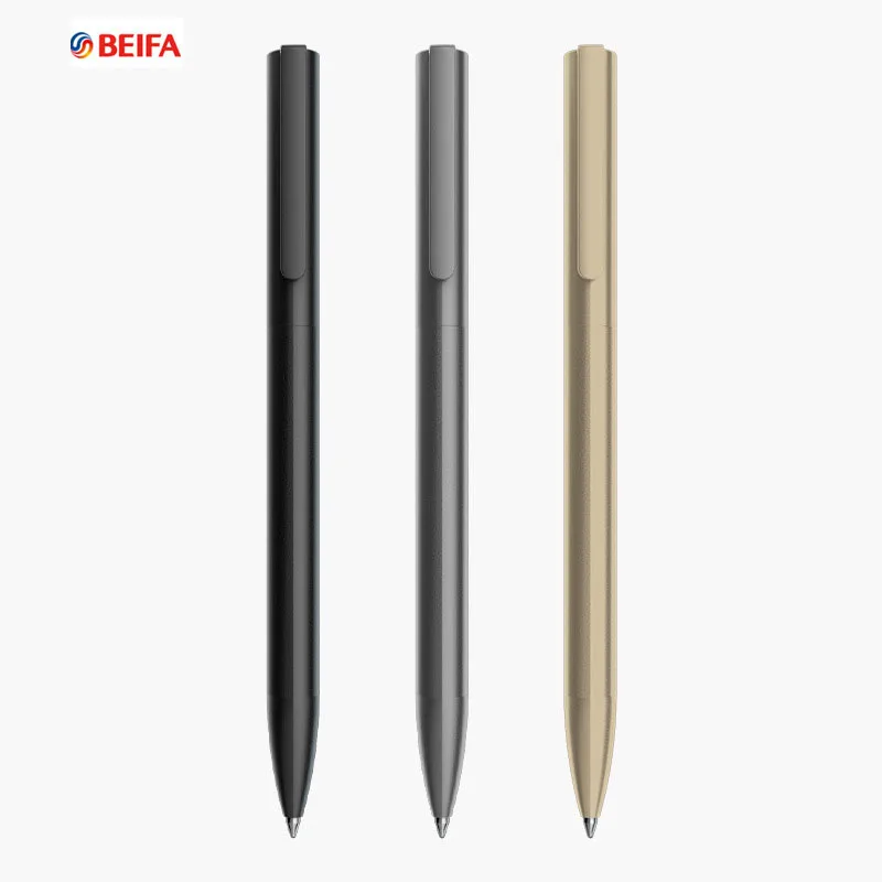 BEIFA Metal Signature Gel Pen High End 0.5mm Black Ink Rotating Ball Pen Luxury boligrafos elegantes School Office Writing 싸인펜