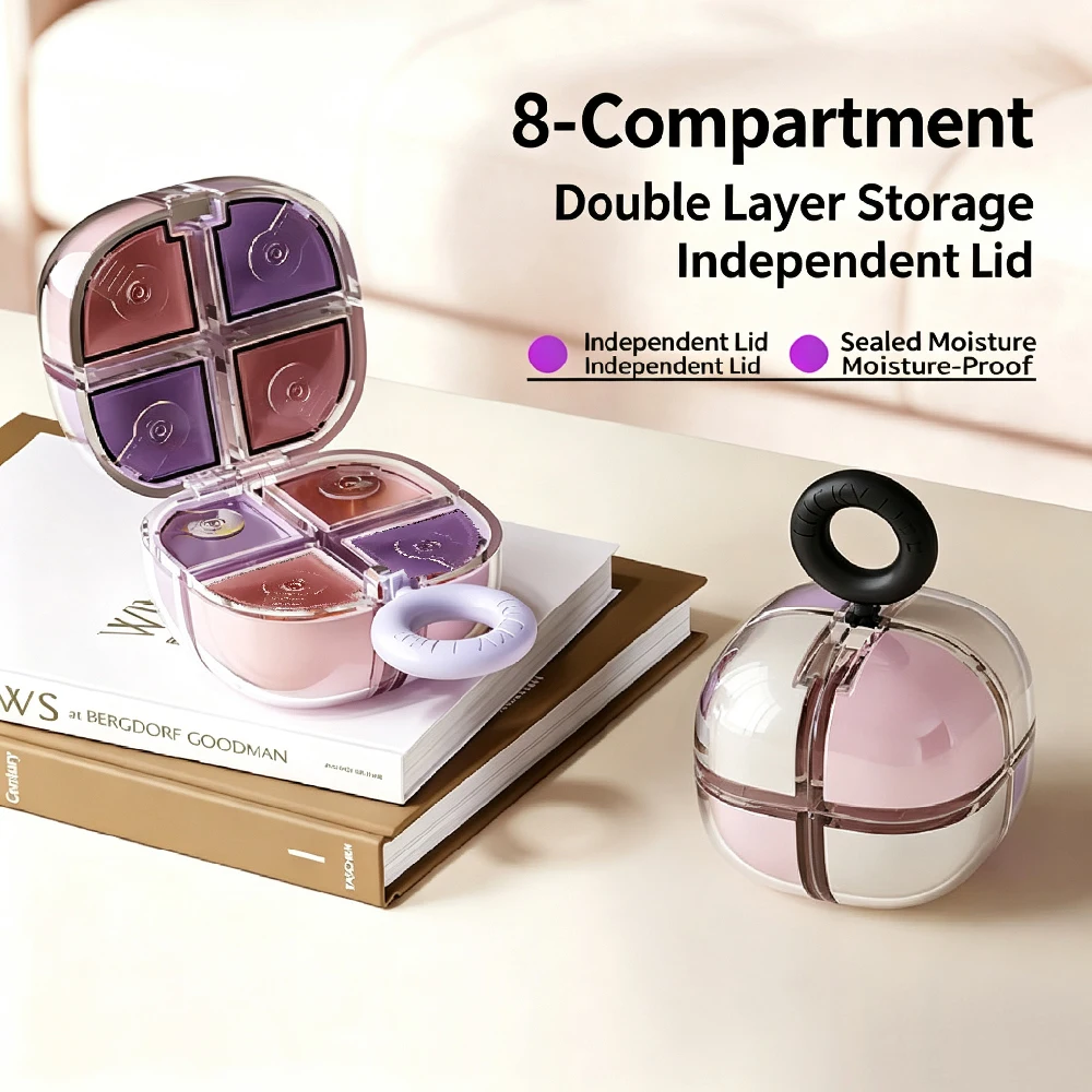 Lightweight Portable 8-Slot Weekly Pill Organizer Box Easy Sorting Travel Companion for Pills And Supplements
