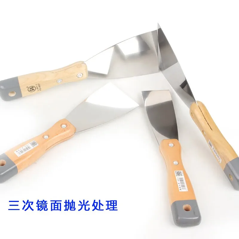 1PCS 1-6 Inch Stainless Steel Putty Knife Wood Handle Scraper Paint Knife Decoration Wall Scraper Paint Tool