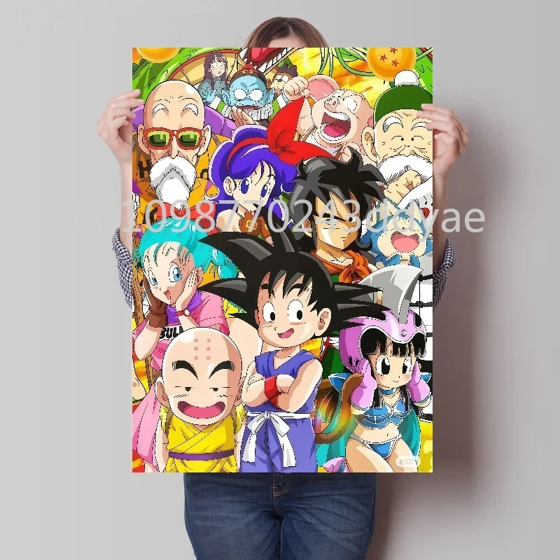 Póster clásico de Anime japonés Dragon Ball Goku HD, decoración de pared del hogar, sala de estar, dormitorio, pintura en lienzo, regalos para niños