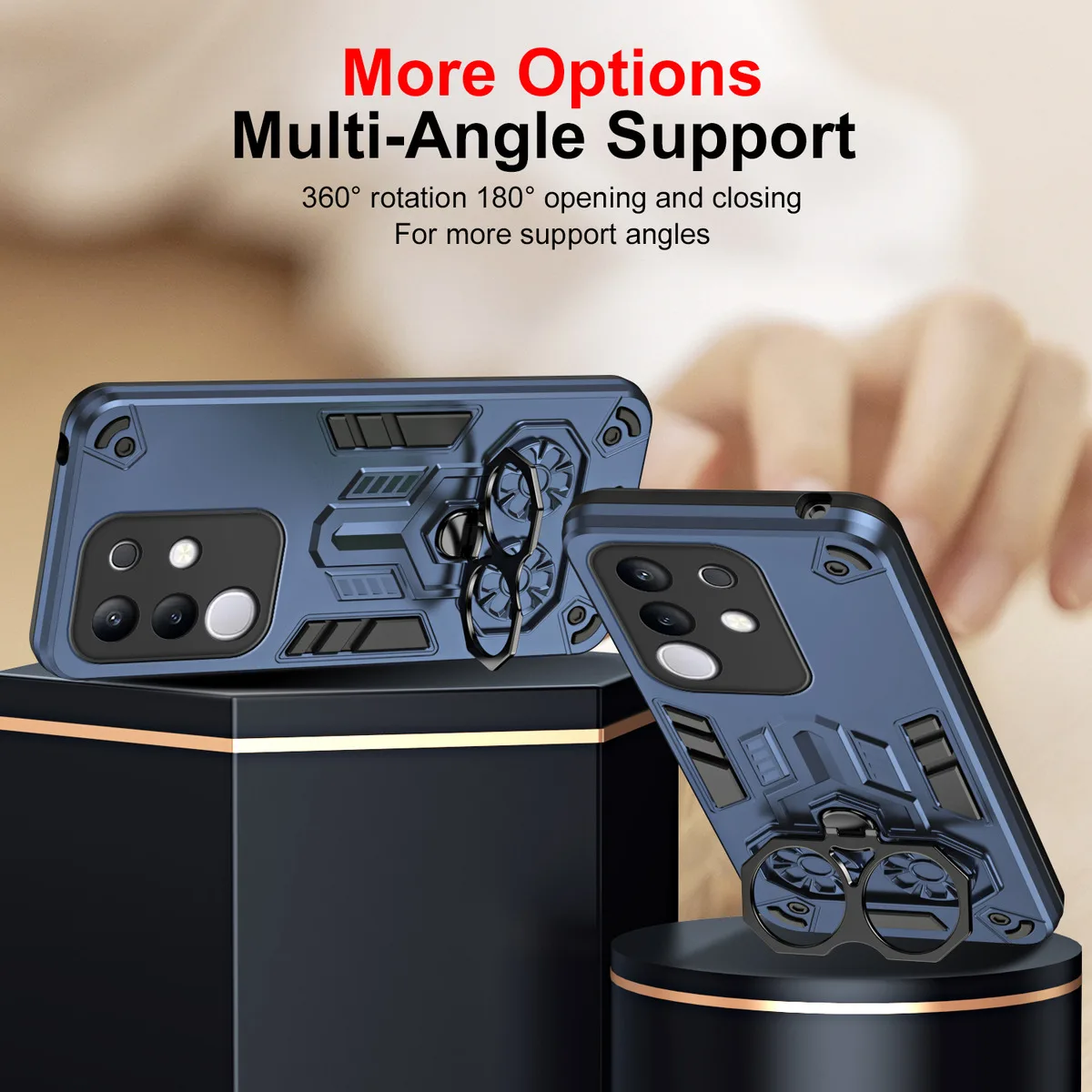 

Для VIVO Y04 Y19E Y19S GT чехол с металлическим кронштейном, противоударный жесткий корпус из ПК для VIVO Y29S Y39, чехол для телефона