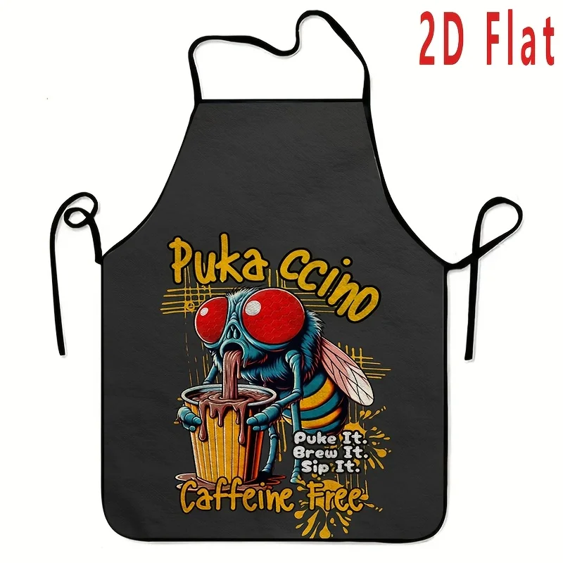 

1Pc 2D Flat Coffee Bug Printed Apron 60x80cm Fashion Home Workwear, Cooking Kitchen Apron, Durable BBQ Apron, Washable Reusable, Kitchen and Restaurant Supplies, Work Apron, Party Apron, Suitable for Kitchen and Restaurant,