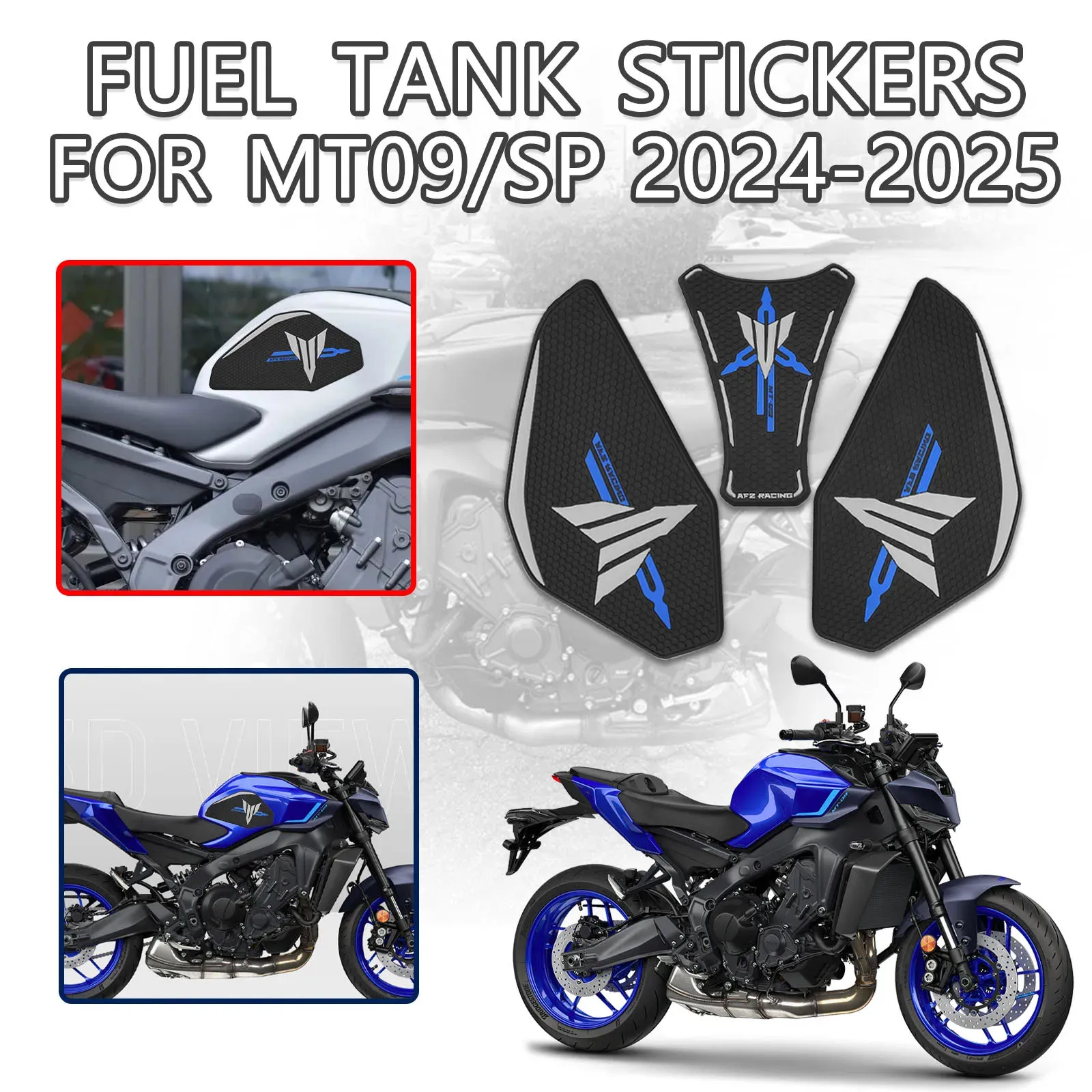 

Motorcycle Accessories Gas Fuel Tank Pad Protector Anti Slip Sticker 3D Decorative Decal For YAMAHA MT-09 MT09 SP 2024 2025