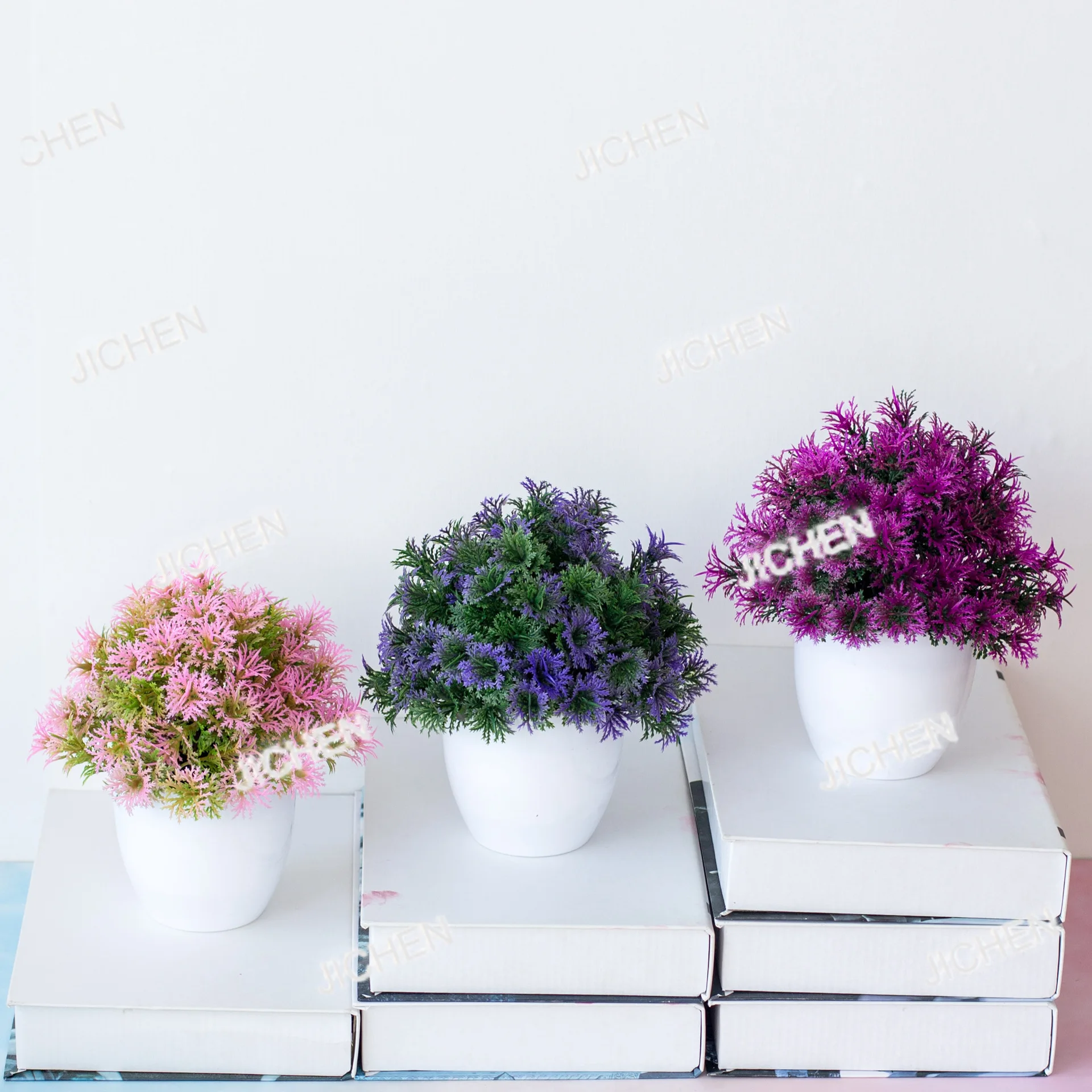 

Искусственное растение Жасмин Бонсай в пластиковом горшке, украшение для стола, аксессуар для дома и сада