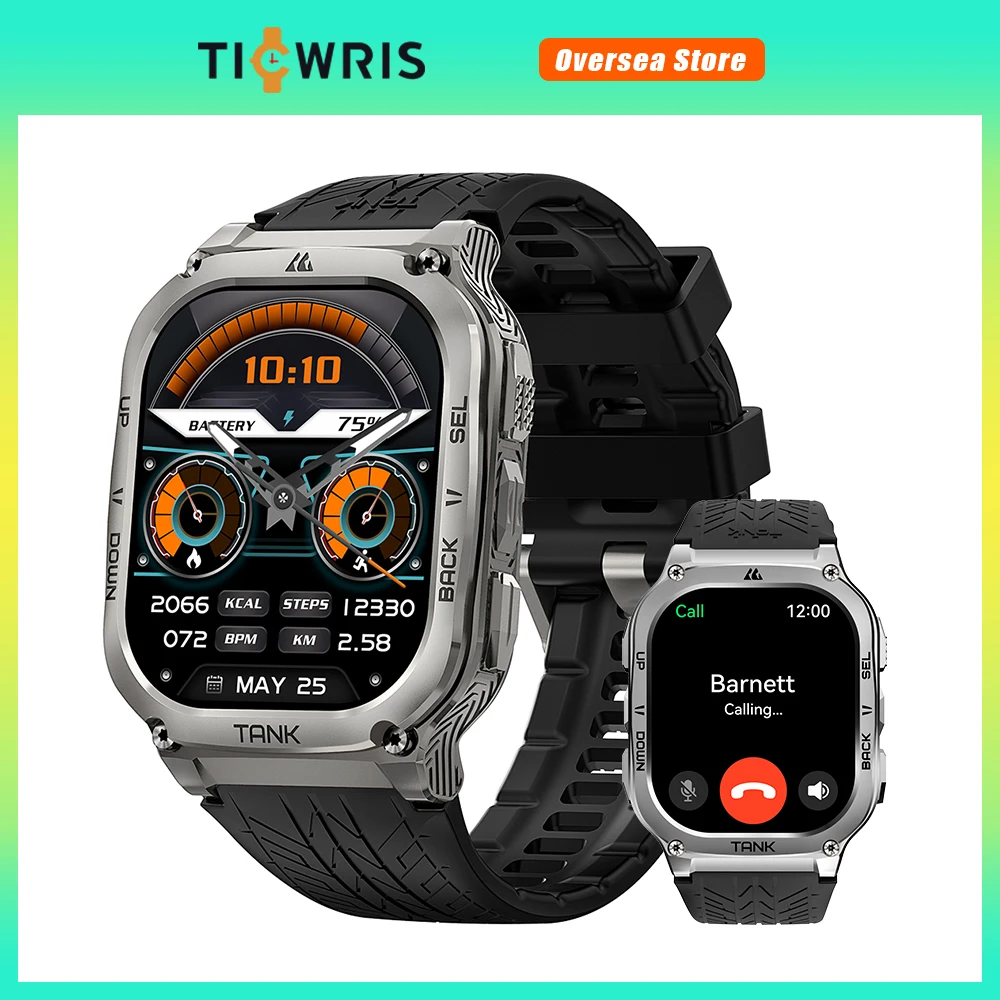 2024 Original TICWRIS TANK M3 Smartwatches For Men Smart Watch Women 480mAh AMOLED AOD Waterproof Fitness Electronic Watches