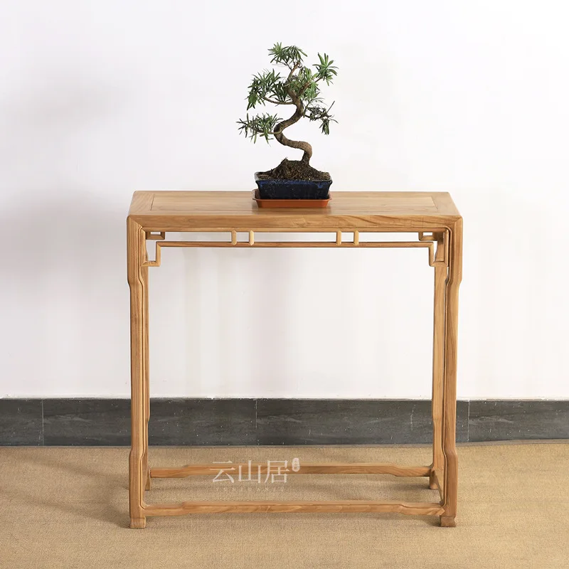 New Chinese-style solid wood strip case central hall table