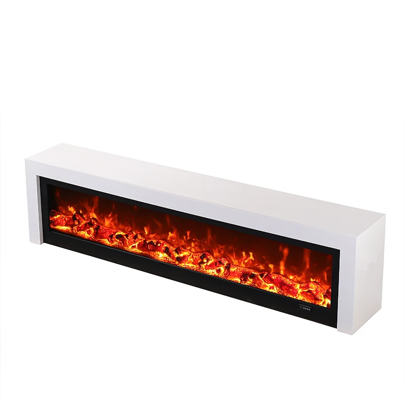 Fireplace TV background wall solid wood TV cabinet simulation fire home heater simulation furnace core