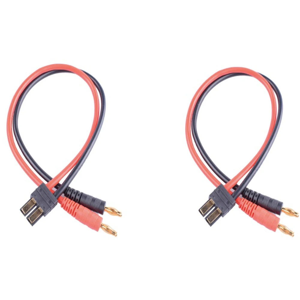 2 Pcs TRX TRAXXAS Connector Plug Compatible to 4mm Banana Plug Battery Charge Lead Adapter with Cable 14AWG 30cm  RC Helicopter