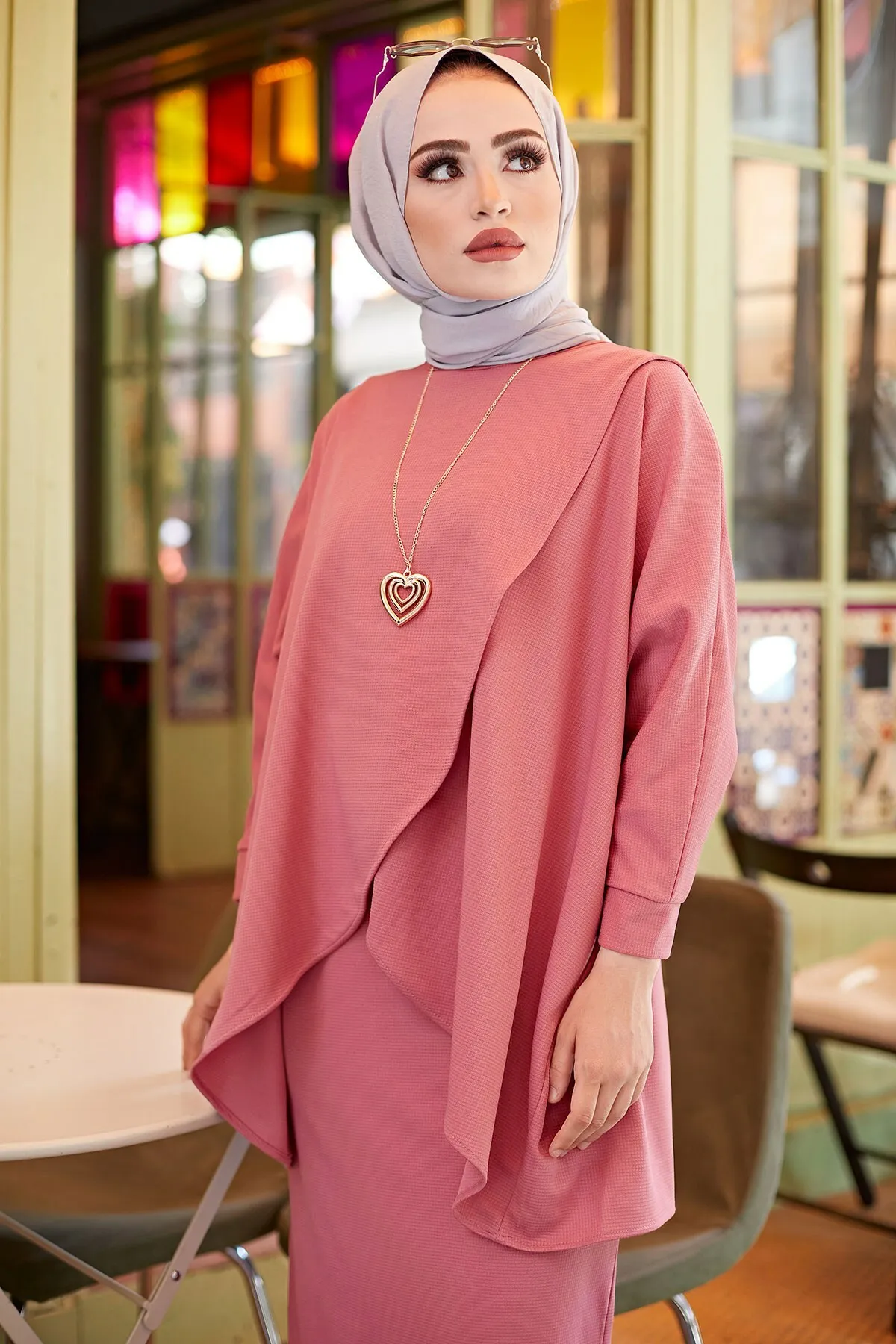 MDI Skirt And Tunic Dual Kombin-Powder Winter Autumn 2021 Muslim Women Hijab headscarf Islamic Turkey